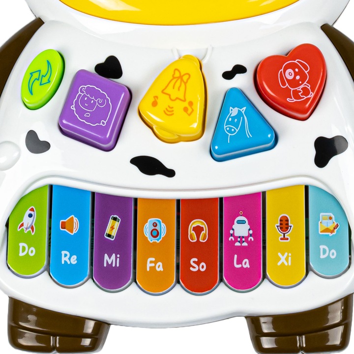 COLORFUL EDUCATIONAL PIANO INTERACTIVE ORGANS SOUNDS COW FOR CHILDREN Product width 16.4 cm