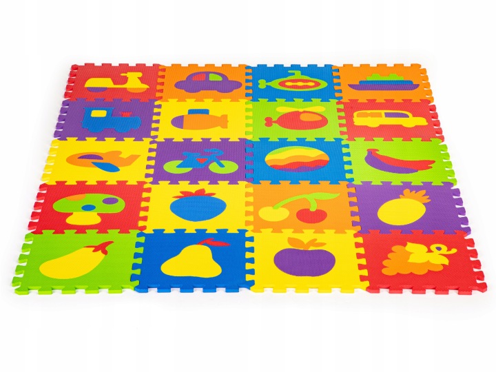 Килимок поролоновий розвивальний EVA пазли 20 елементів 148x119 см ECOTOYS