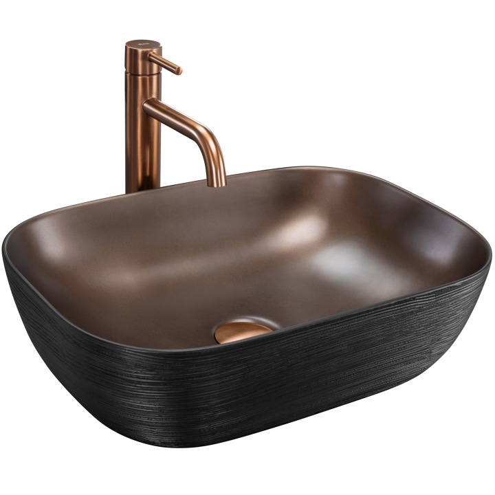 Kartáčovaná Umyvadlová Deska Rea Belinda Black Copper Brush Na Skříňku