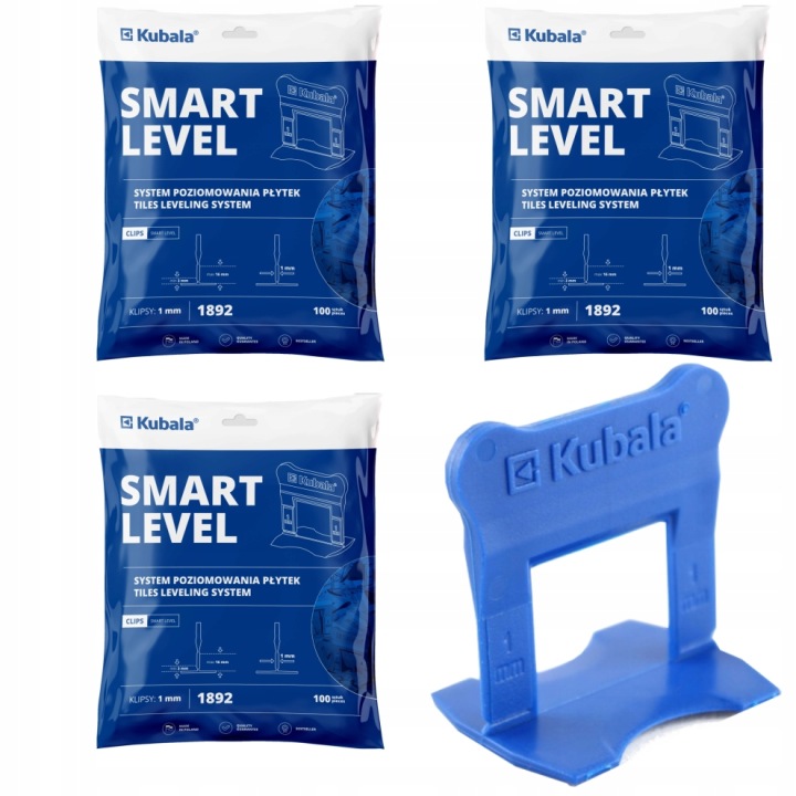 Kubala Smart Level Klipsy Pro Vyrovnávání Dlaždic 1 MM Sada 300 Kusů