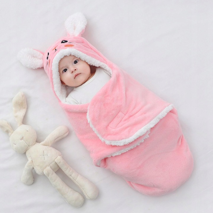 Newborn Swaddle Wraps Wrap Hat Multi Purpose Використання Легкий Рожевий 62 см — фото 4