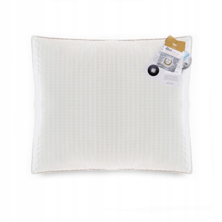 Amz Polštář Silver 90% husí peří 50x60 stříbrná nit