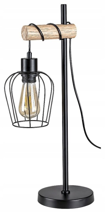 Černá stolní lampa Fabian v industriálním designu do pracovny Rabalux