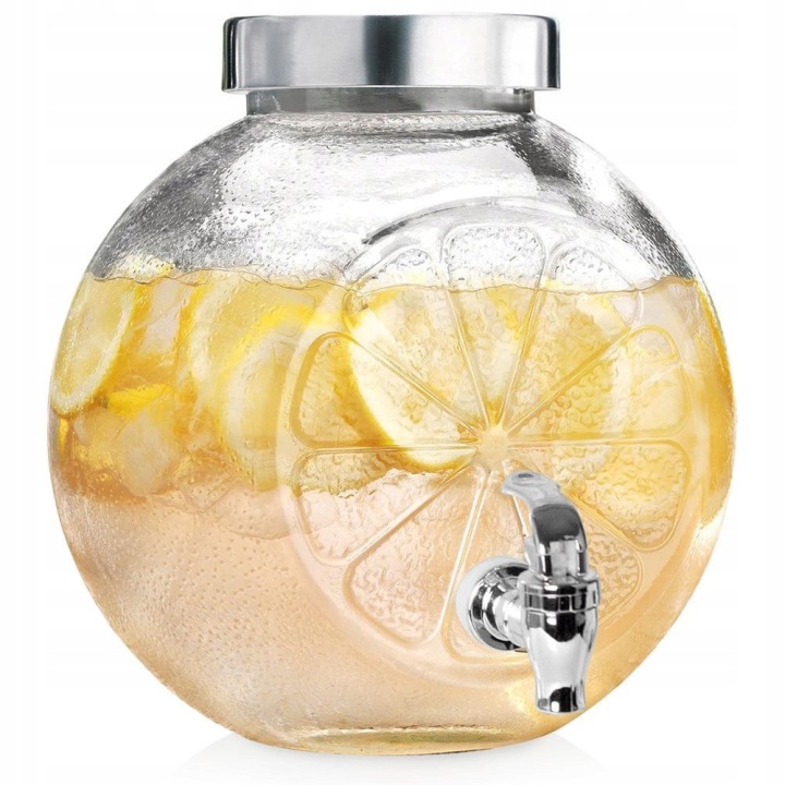 Sklenice Na Nápoje S Kohoutkem Skleněná 5,4 L Citron Orion Na Párty