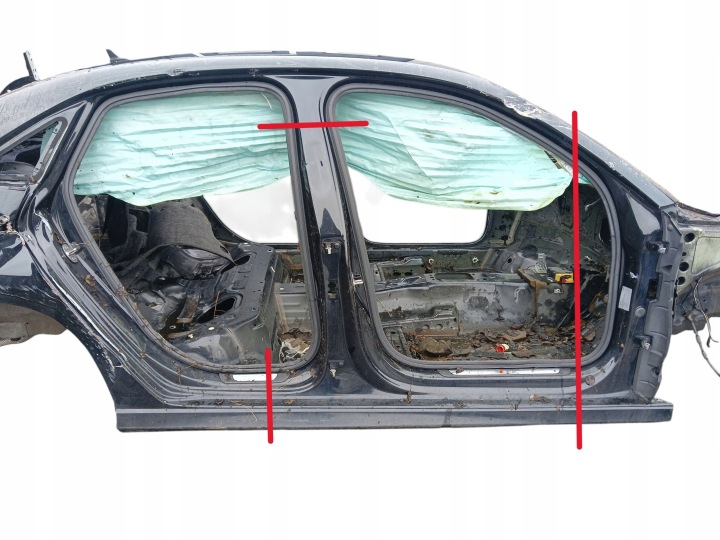 práh pravý sloupek B střední AUDI A3 S3 8V SEDAN LAK: LZ9Y (13-16)