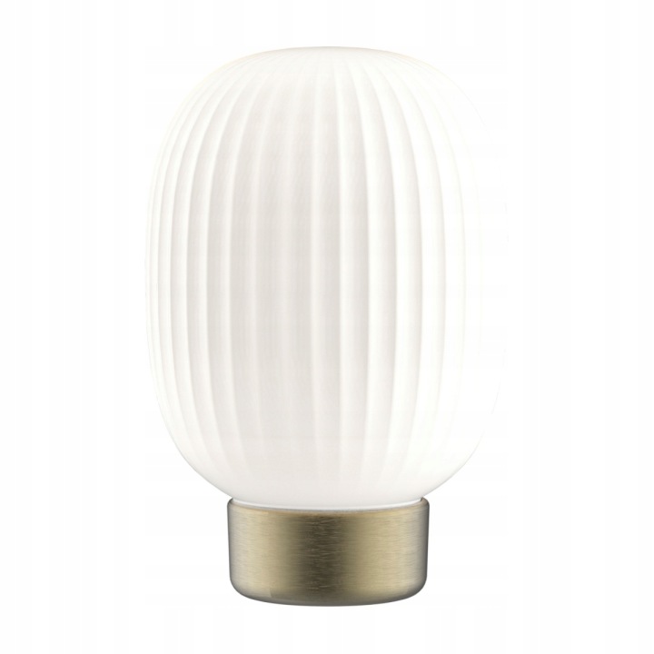 Led stolní lampička glamour zlatá skleněná bílá bateriová lampička Polux