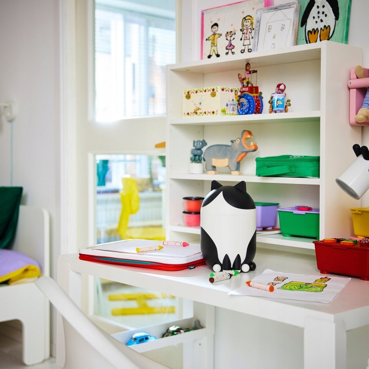 IKEA GREJSIMOJS Контейнер з кришкою - у формі кота чорний/білий — фото 3