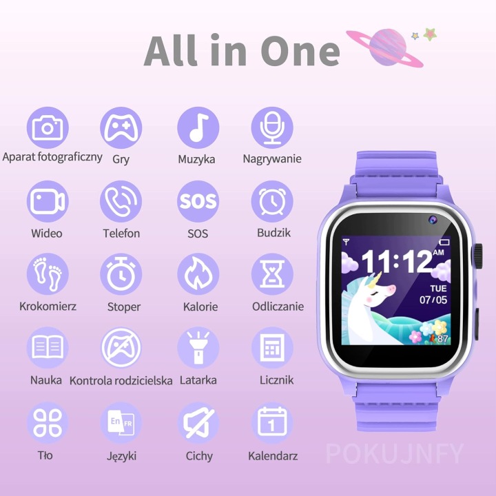 SMARTWATCH DLA DZIECI 2G SOS 26 GIER KAMERA крокомір музика аудіокнига