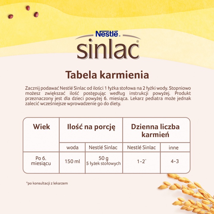 NESTLE SINLAC безглютенова кашка зернова 500 г 6+ — фото 6