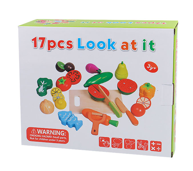MAGNETIC BLOCKS WOODEN FRUIT VEGETABLES BLOCKS LARGE SET MONTESSORI Main color multicolor