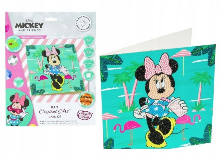 Алмазна мозаїка Minnie на канікулах 18x18 см 255x200 мм Pro Kids