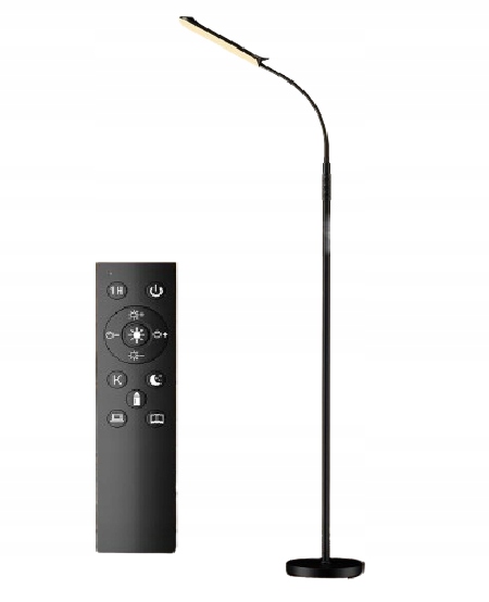 Nulmvic Podlahová Lampa Living Room Black 18W Led Podlahová Lampa 175 cm