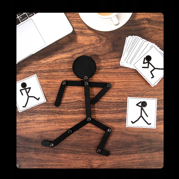 Дерев'яна іграшка Stickman з рухомими кінцівками 24 картки Розвивальна 71 — фото 9