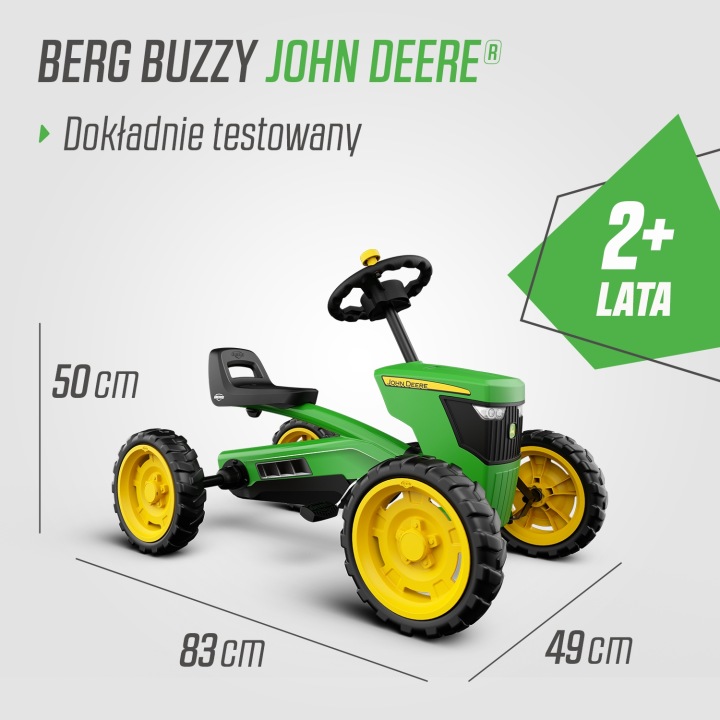 Гокарт на педалі для дітей BERG Buzzy John Deere від 2 років — фото 3
