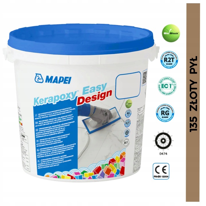 Mapei Epoxidová Spárovací Hmota Kerapoxy Easy Design 3 kg Kyselinovzdorná 135 Zlatý prach