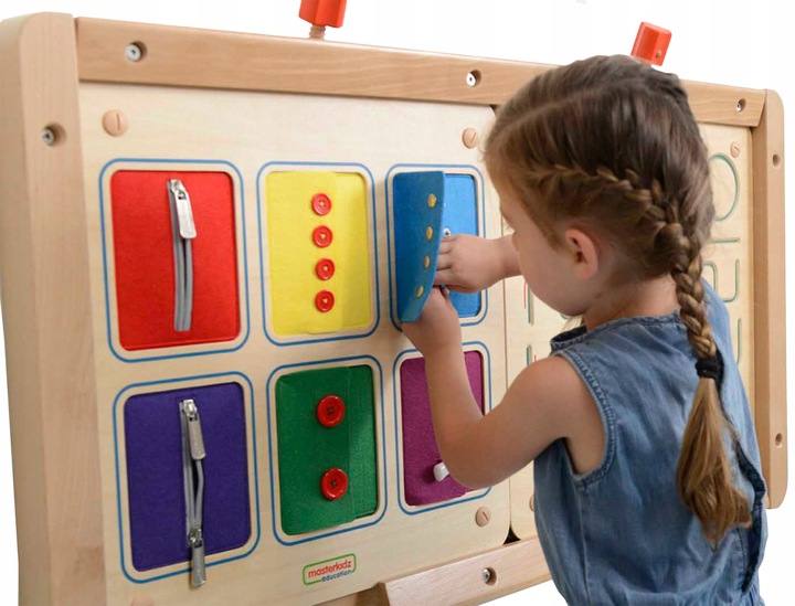 DREWNIANA TABLICA MANIPULACYJNA MONTESSORI MASTERKIDZ OTWIERANIE ZAMKÓW