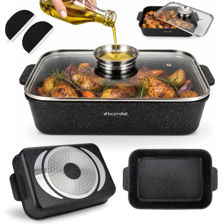 Husička Zapékací Mísa Mramorová Hrnec Non Stick 4,5 L Plyn/indukce Kamille