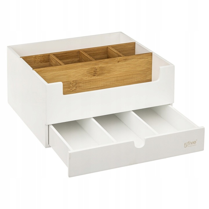 Organizer bambusowy na kosmetyki szufladka biały Marka 5five Simply Smart