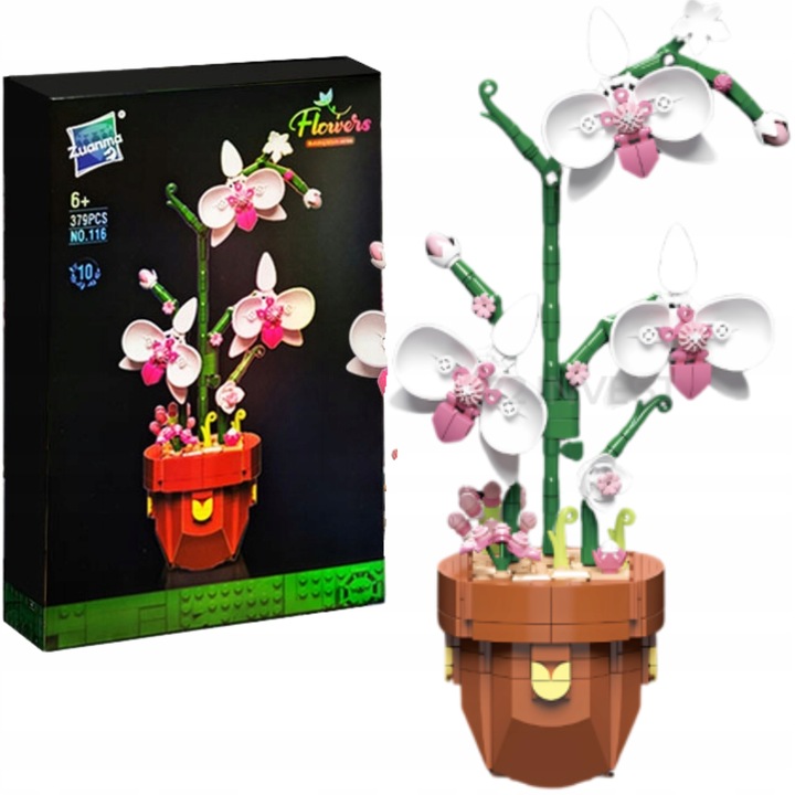 ORCHIDEA CSERÉPBEN ÉPÍTŐKOCKÁK ORCHIDEA VIRÁG