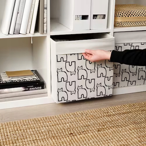 IKEA Дрона Коробка 33x38x33 чорний контейнер горошок вкладиш для стелажа kallax — фото 13