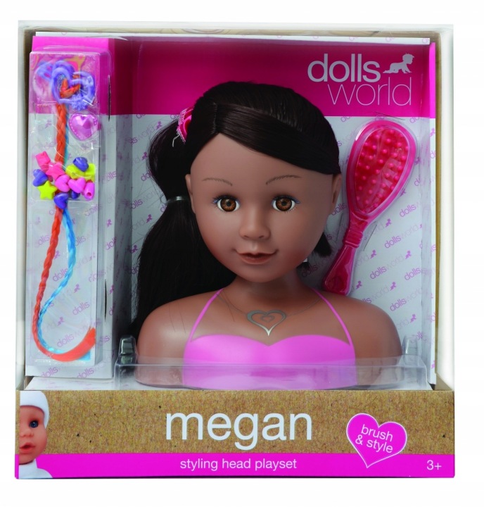 DOLLS WORLD 08731 голова для стилізації MEGAN з аксесуари