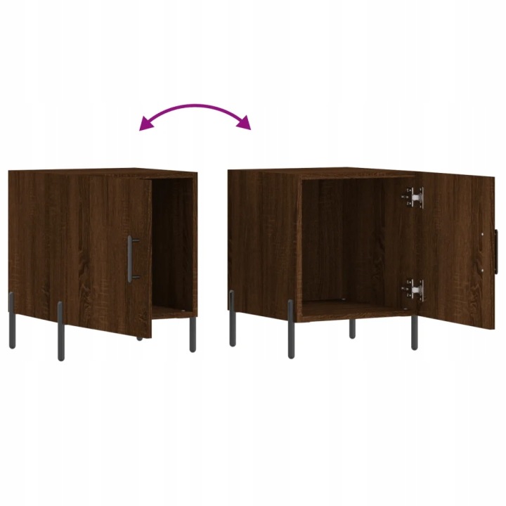 Шафки нічні, 2 шт., коричневий дуб, 40x40x50 см — фото 9