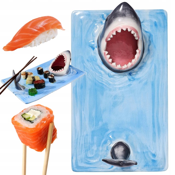 Jídelní Talíř Na Sushi S Jedinečným Dekorativním Tvarem Žraloka 33 CM