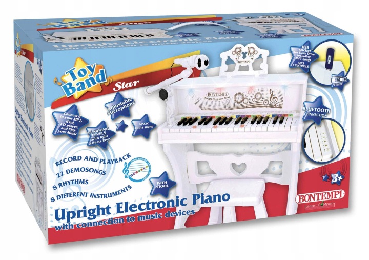 Bontempi 108000 Піаніно Вертикальне біле 37 клавіш Bluetooth — фото 5