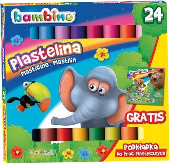 Пластилін BAMBINO шкільна 24 кольори + підкладка для дітей кольорова набір — фото 3