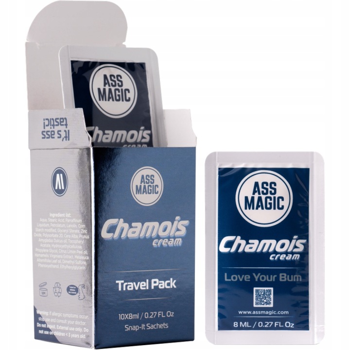 10x8 мл ASS MAGIC Велосипедний Крем Проти Потертостям Chamois Кремовий Travel Pack