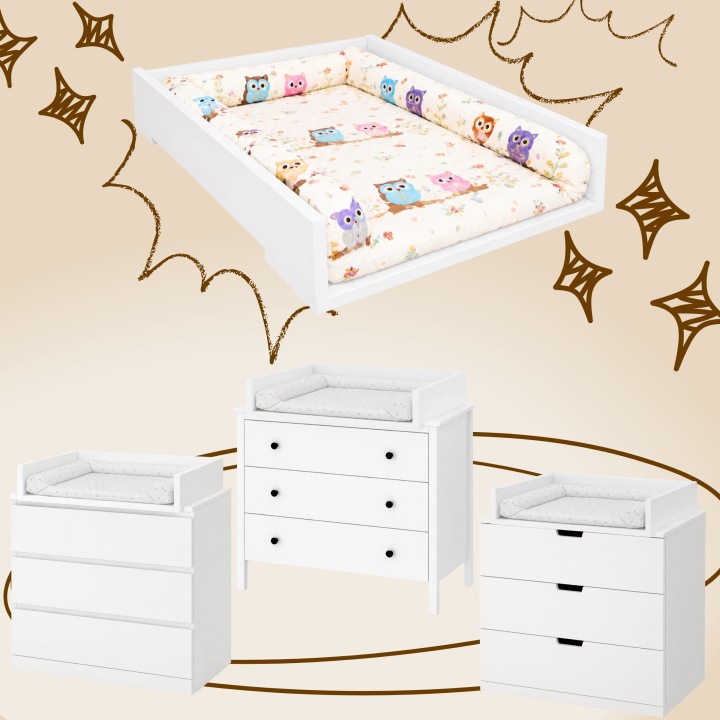 Пеленальник накладка на комод білий універсальна 50x70 MALM HEMNES — фото 5