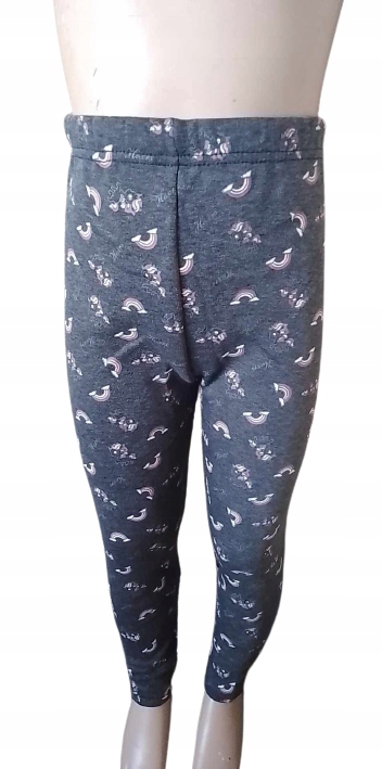 Legginsy getry dziewczynki ocieplane zima futerko serduszka tęcza — zdjęcie 2