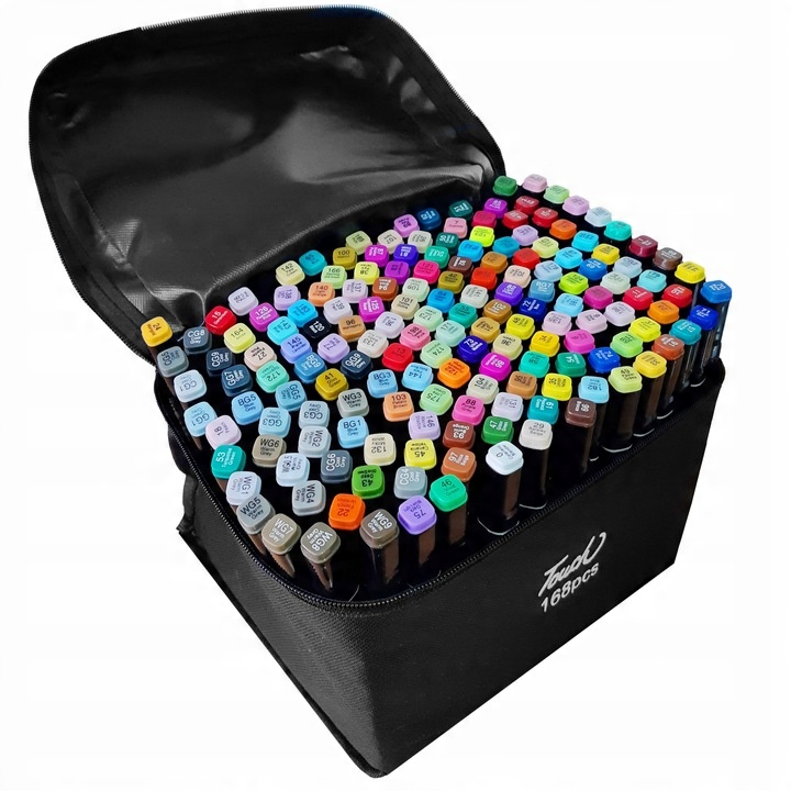 PRO ALCOHOL MARKERS SET OF 168 TOUCH PIECES + BAG