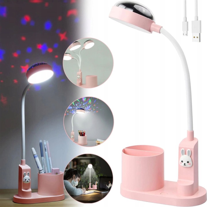 Lampa Biurkowa Dla Dzieci, Нічник LED, Акумуляторна, З регулюванням яскравості