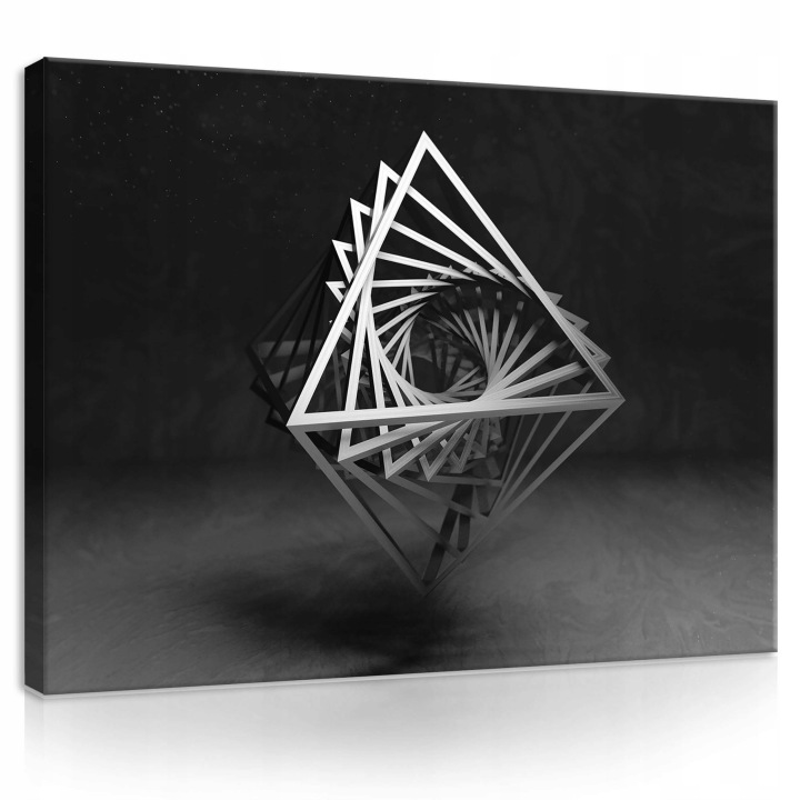Obraz 100x75 Abstrakce geometrie trojrozměrná spirála černobílé umění