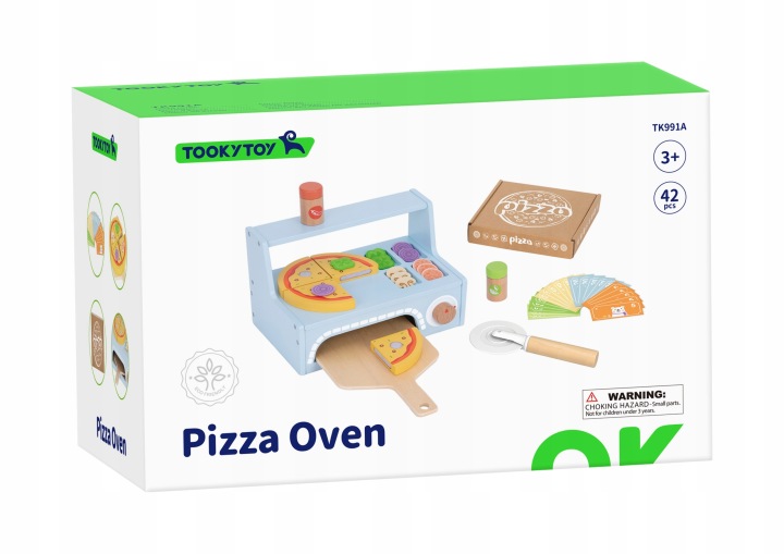 PIZZERIA DREWNIANY PIEC DO PIZZY AKCESORIA TOOKY TOY Materiał drewno