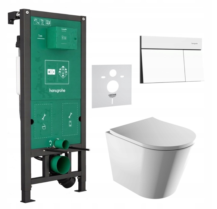 7v1 Wc Set Stelaz Hansgrohe iFrame Wc mísa Rim Omnires+TLAČÍTKO