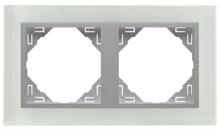 Efapel Crystal Rámeček 2-NÁSOBNÝ Sklo Alu 90920 Tca