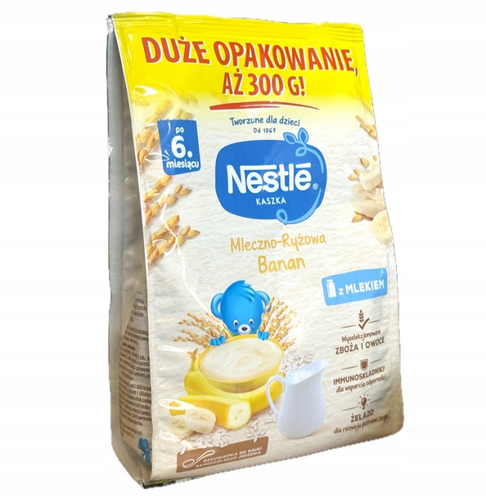 Кашка Nestle молочно-рисова Банан 300 г по 6 місяця