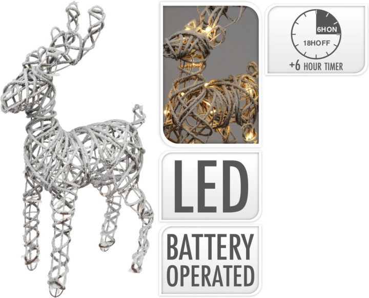 Świąteczny OŚNIEŻONY RENIFER lampki LED dekoracja Motyw zwierzęta