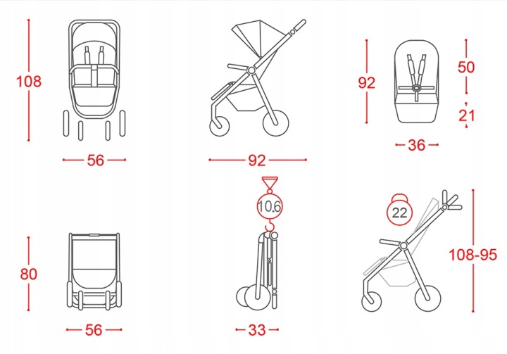 CARRELLO BRAVO PLUS візок прогулянкова коляска для дитини до 22 кг великі колеса + плівка — фото 4