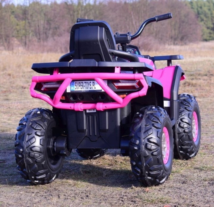 Великий Квадроцикл на акумулятор XMX607 4 x 45 Watt 12 В 10 Аг Шкіра Пульт Рожевий — фото 16