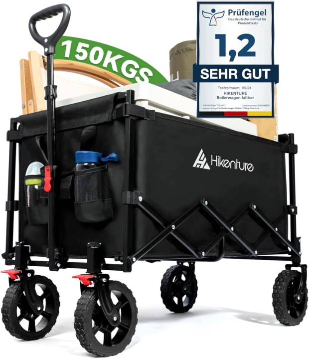 Skládací přepravní vozík Hikenture 140L 150 kg terénní s brzdou