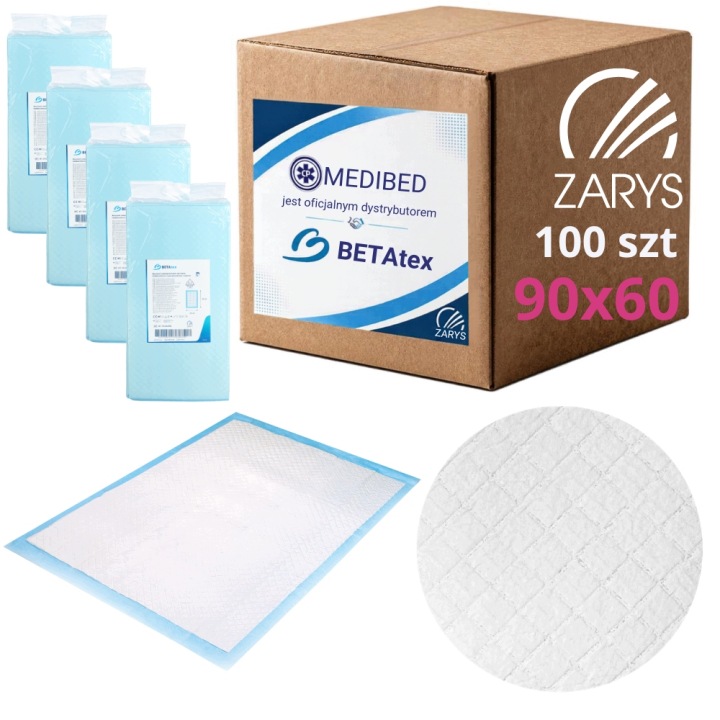 Підкладки вбирні Преміум SAP 90x60 гігієнічні BETAtex+ by ZARYS 100 шт.