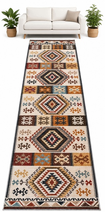 Koberec Běhoun Koberec 80x300 cm Protiskluzový Vintage do kuchyně Předsíně Obývacího pokoje