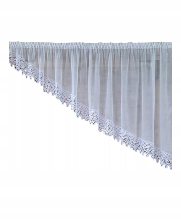 Hotová záclona 300x150, pravý sklon, voál, angličtina 15 cm