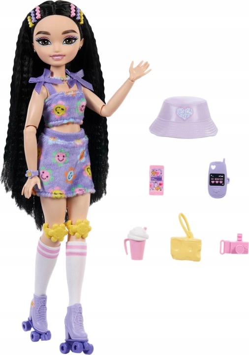 Лялька модна Barbie фіолетова на роликах 29 см JFX99