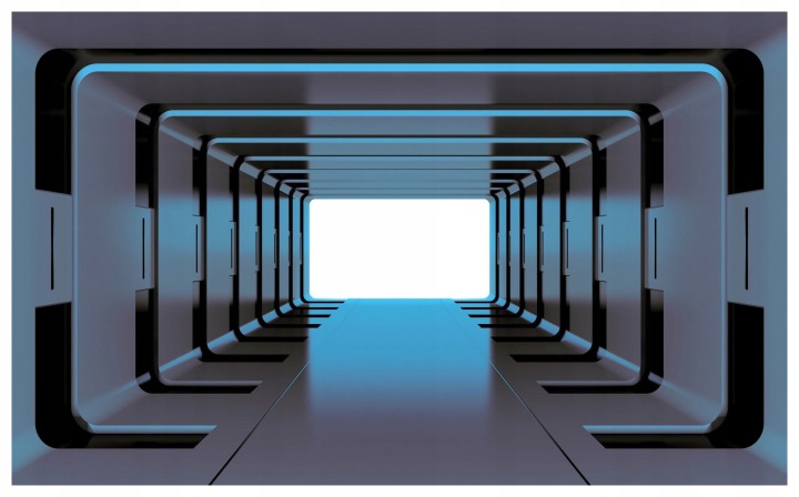 Fototapeta Geometrická chodba světla a perspektiva tunelu 200x140 lepidlo