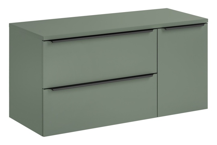 Sada skříňka 80 cm, skříňka s košem na prádlo 40 cm, pracovní deska 120 cm Sombra Green