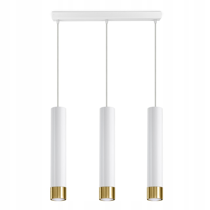 Závěsná lampa Tuby Kov Bílá Zlatá Led GU10